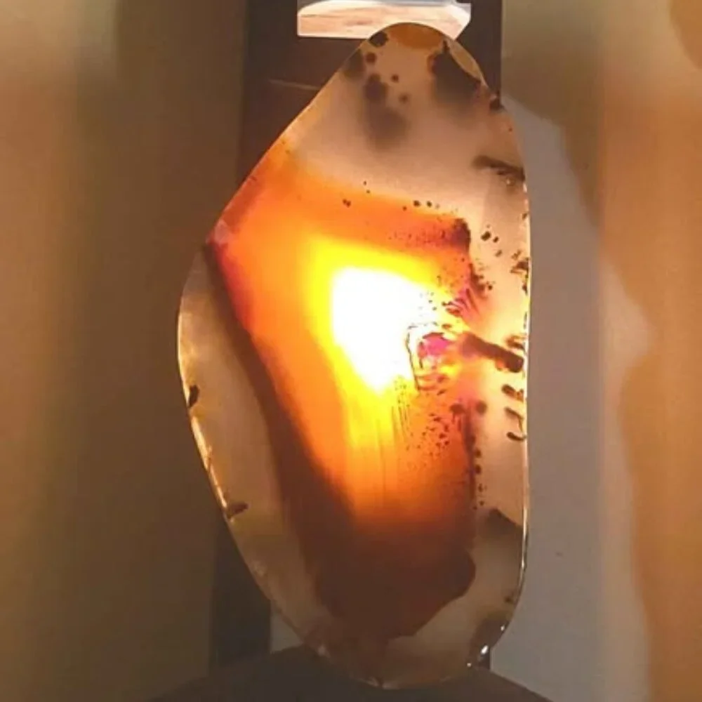 Sliced Montana Agate Night Lights. $17 each. Very Unique, One Of Kind.